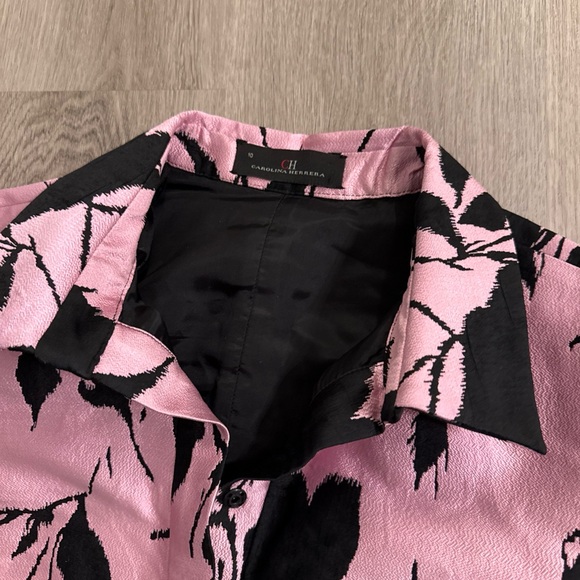 Carolina Herrera Pink And Black Polyester Dress/Coat Size 10 - Picture 8 of 11